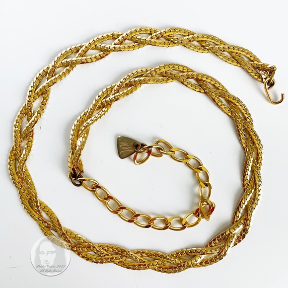Vintage Belt Gold Chain Braid Mesh by Morris Moskowitz 80s main image 4